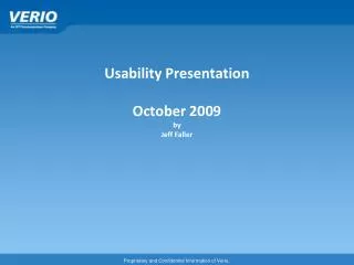 Usability Presentation October 2009 by Jeff Faller