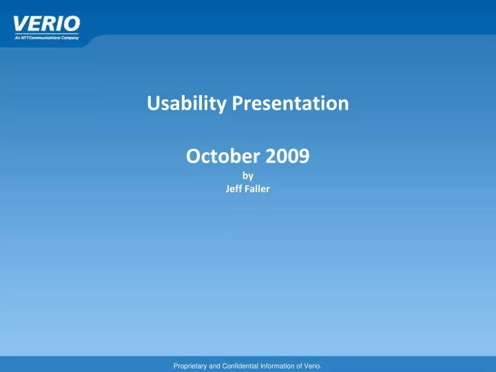 usability presentation october 2009 by jeff faller