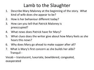 lamb to the slaughter