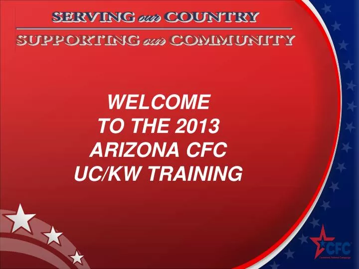 welcome to the 2013 arizona cfc uc kw training