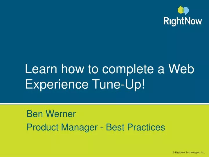 learn how to complete a web experience tune up