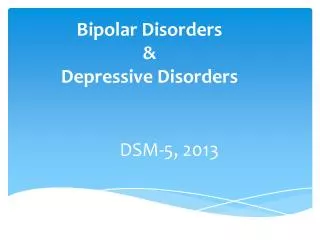 bipolar disorders depressive disorders