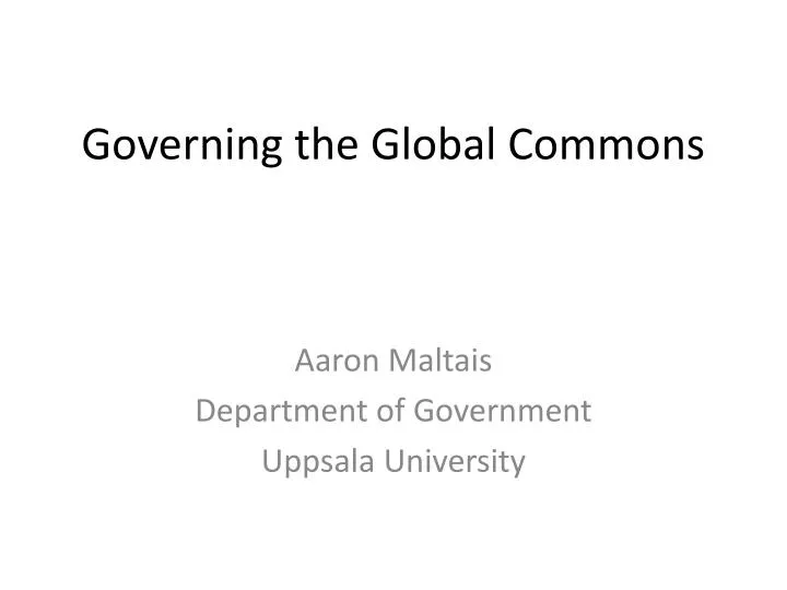 governing the global commons