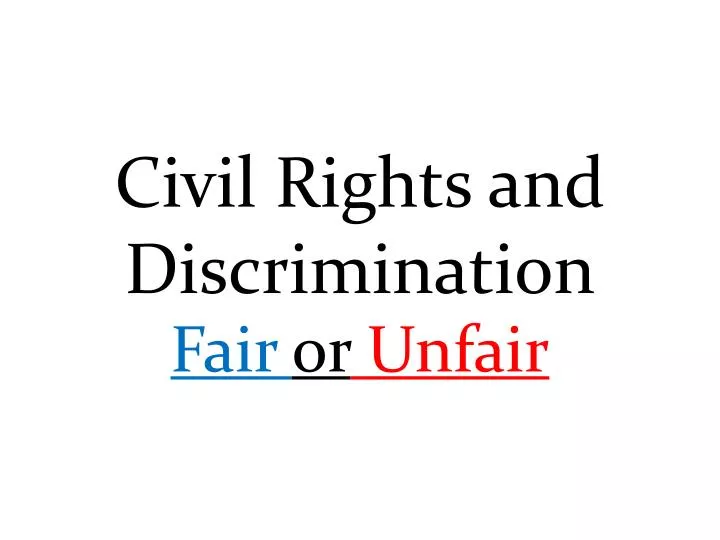 civil rights and discrimination