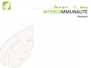 interco mmunalit pourquoi