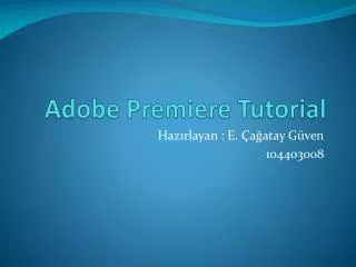 adobe premiere tutorial