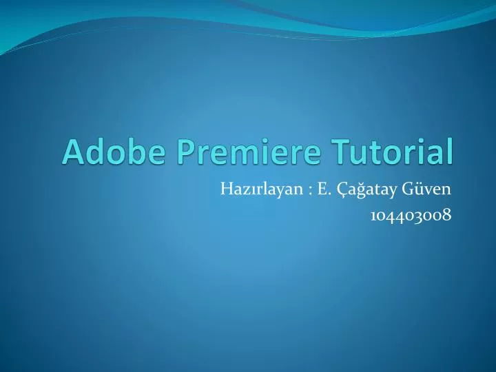 adobe premiere tutorial
