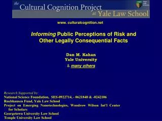 Informing Public P erceptions of Risk and Other Legally C onsequential F acts