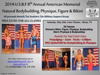 2014 U.S.B.F 8 th Annual American Memorial Natural Bodybuilding, Physique, Figure &amp; Bikini