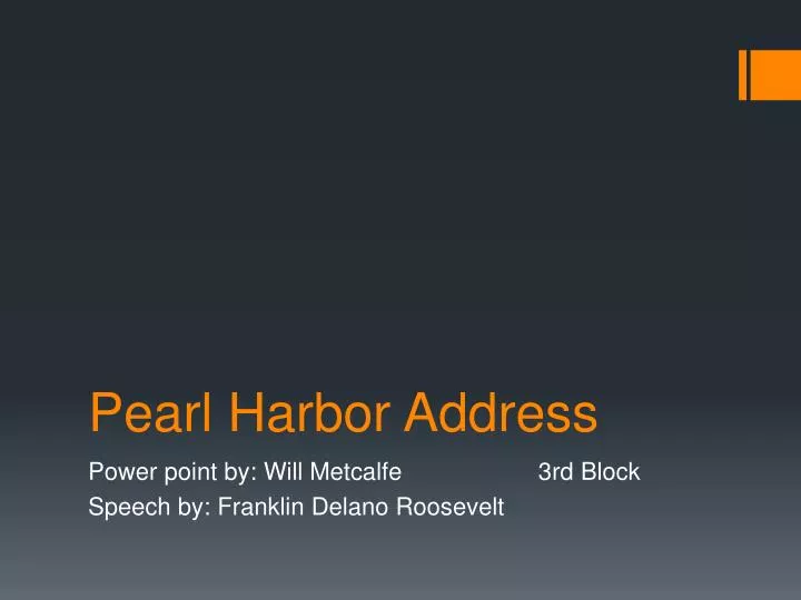 pearl harbor address