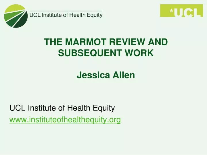 the marmot review and subsequent work jessica allen
