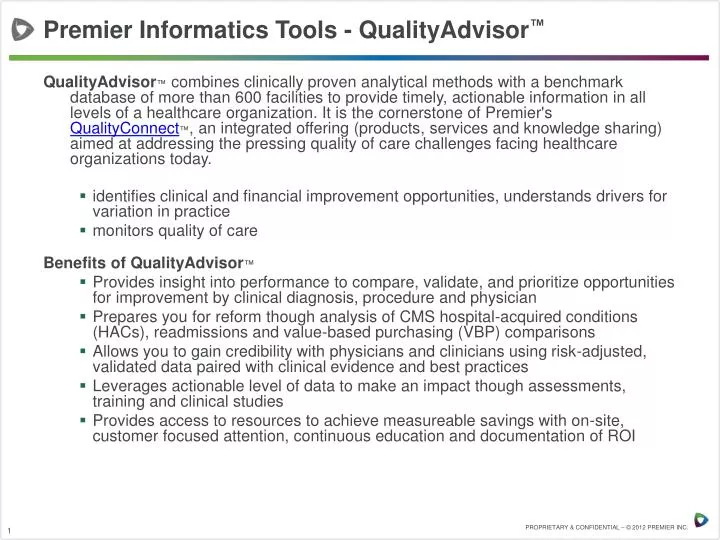 premier informatics tools qualityadvisor