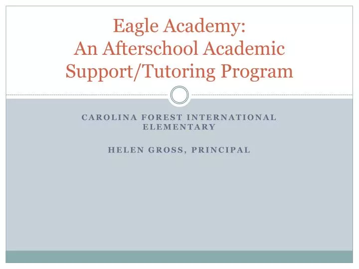 eagle academy an afterschool academic support tutoring program