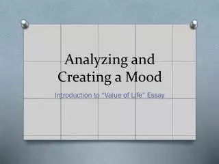 Analyzing and Creating a Mood
