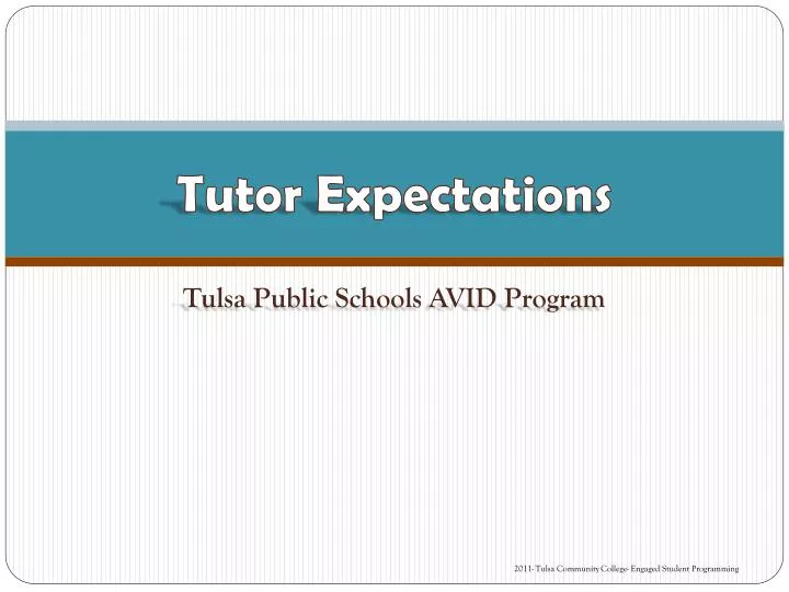 tutor expectations