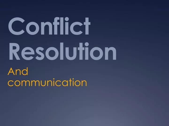 conflict resolution