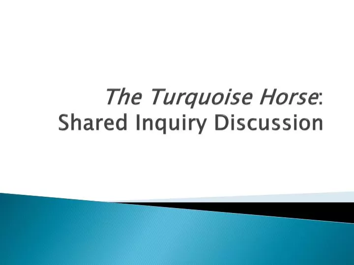 the turquoise horse shared inquiry discussion