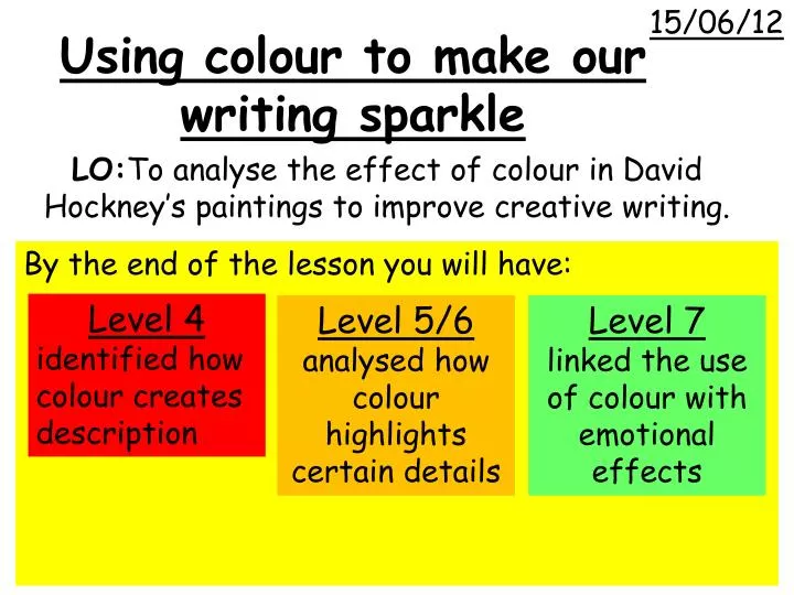 lo to analyse the effect of colour in david hockney s paintings to improve creative writing