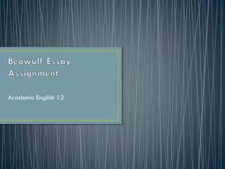 Beowulf Essay Assignment
