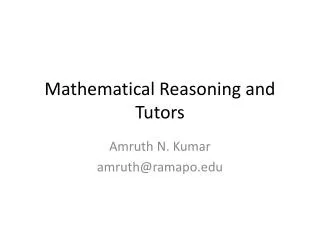 Mathematical Reasoning and Tutors
