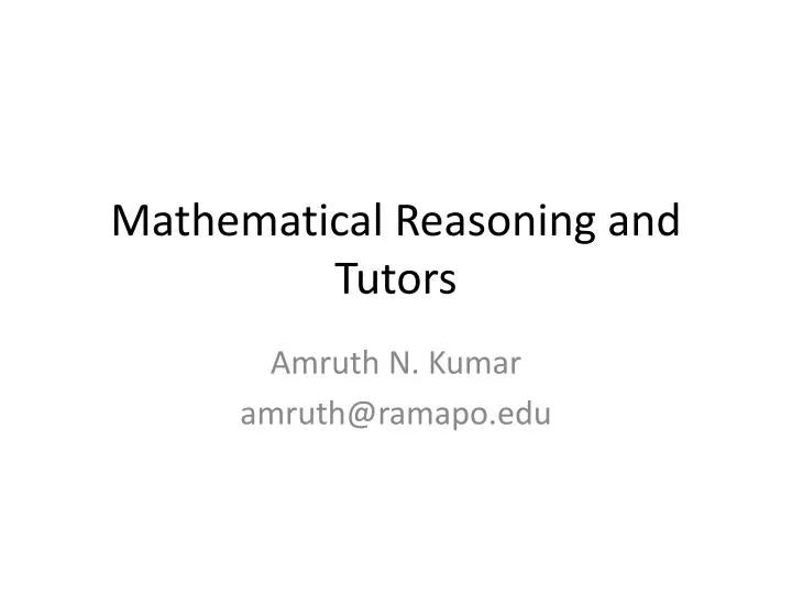mathematical reasoning and tutors