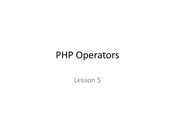 php operators