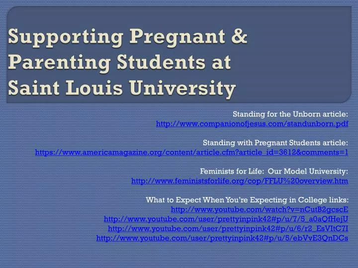 supporting pregnant parenting students at saint louis university
