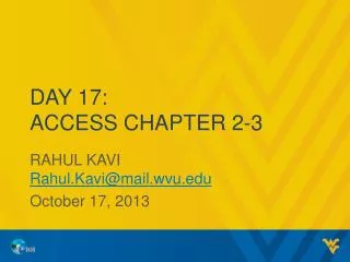 Day 17: Access Chapter 2-3