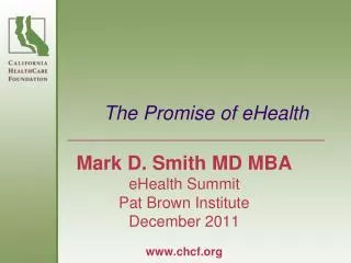 The Promise of eHealth