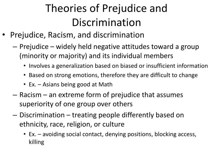 theories of prejudice and discrimination