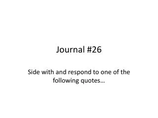 Journal #26