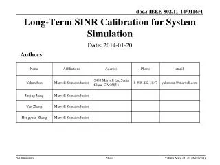 Long-Term SINR Calibration for System Simulation