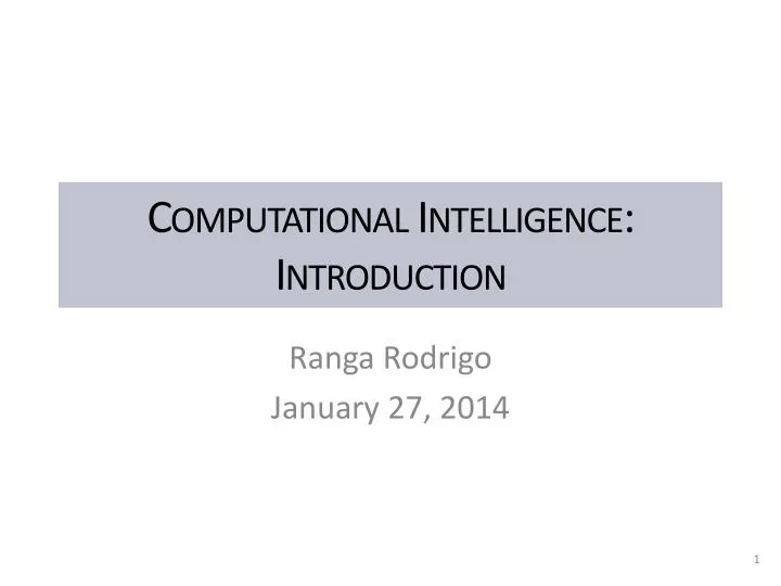 computational intelligence introduction