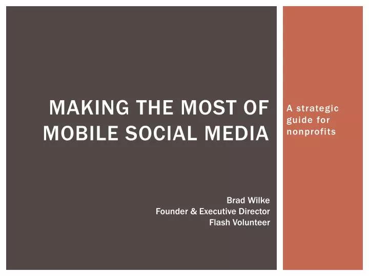 making the most of mobile social media