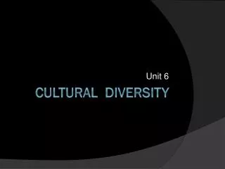 Cultural diversity