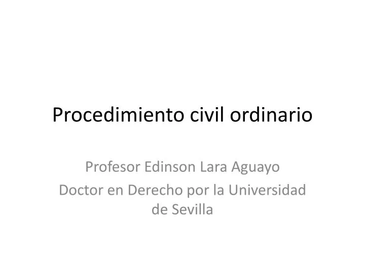 procedimiento civil ordinario