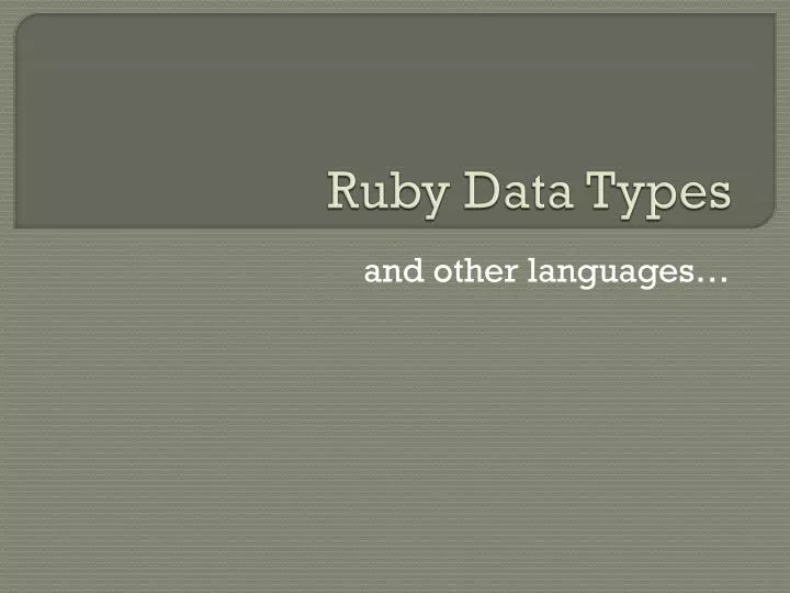 ruby data types