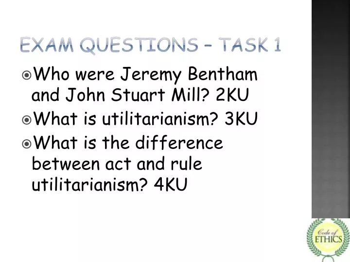 exam questions task 1