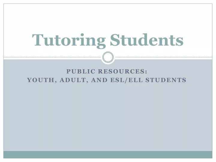 tutoring students