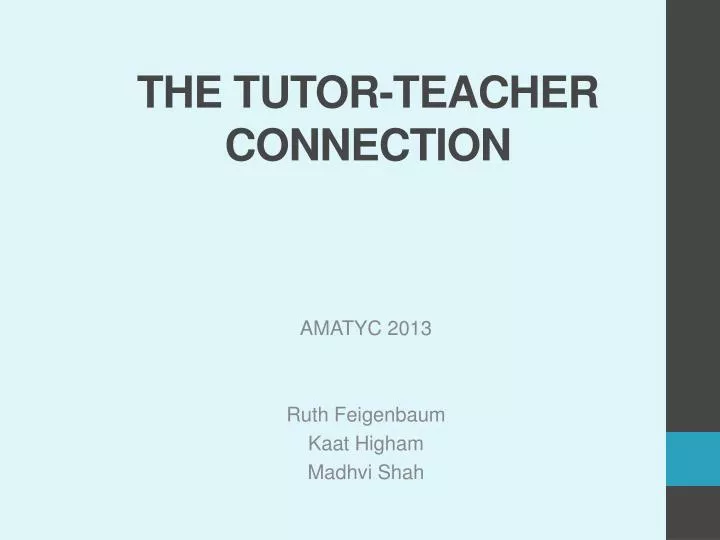 the tutor teacher connection