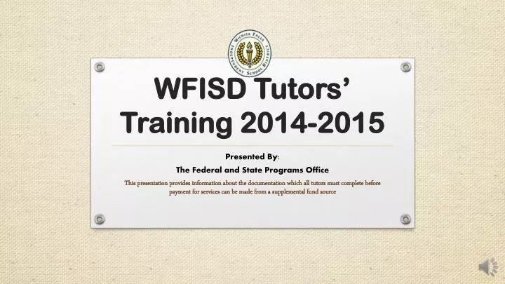 wfisd tutors training 2014 2015