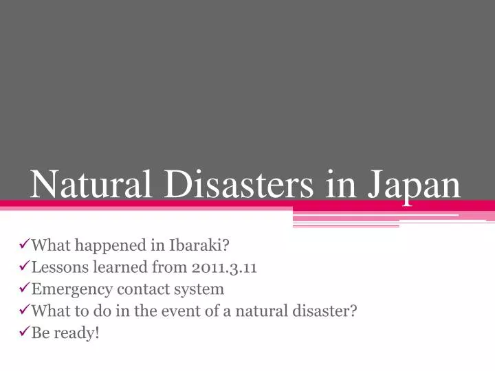 natural disasters in japan