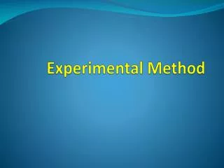 Experimental Method