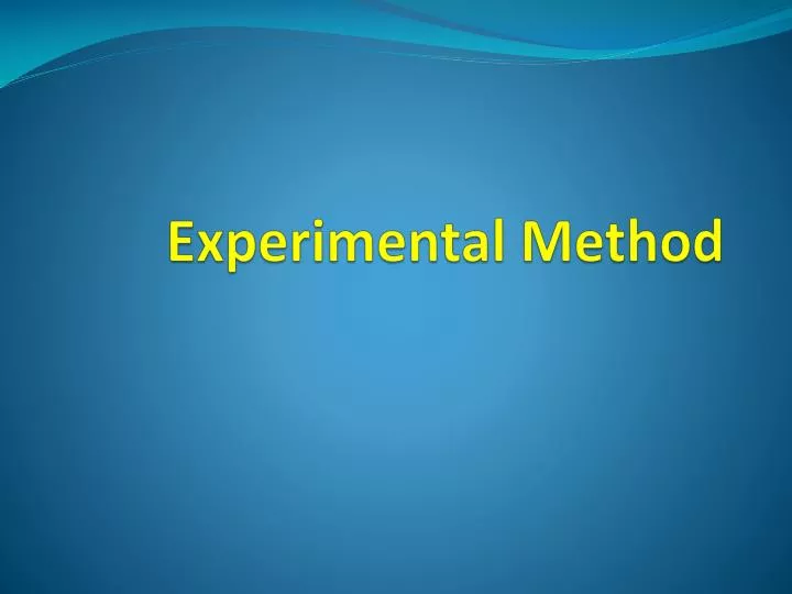 experimental method