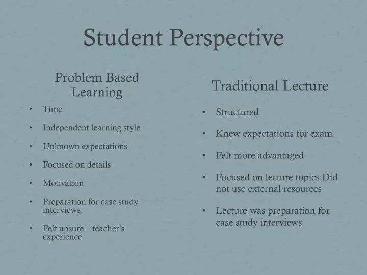 student perspective