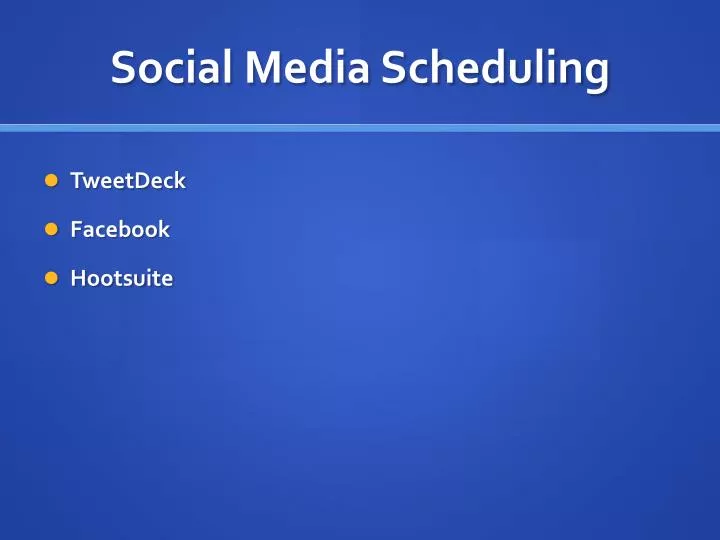 social media scheduling