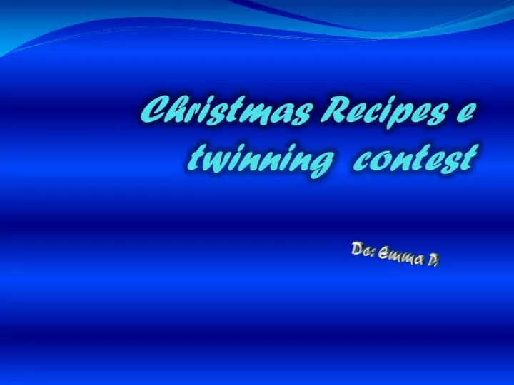 christmas recipes e twinning contest