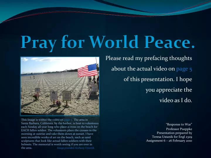 pray for world peace