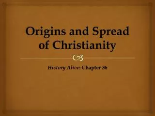 Origins and Spread of Christianity