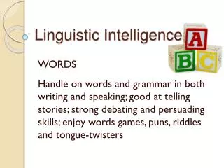 Linguistic Intelligence